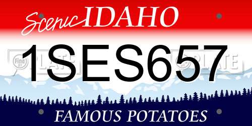 1SES657 Idaho License Plate