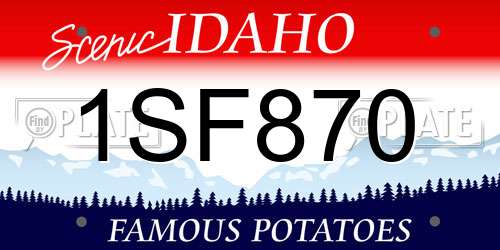 1SF870 Idaho License Plate
