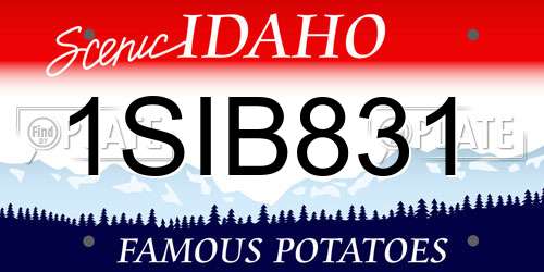 1SIB831 Idaho License Plate