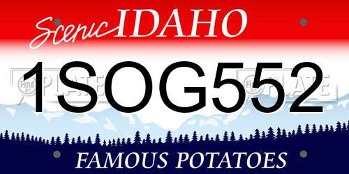 1SOG552 Idaho License Plate