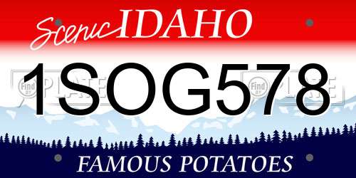 1SOG578 Idaho License Plate