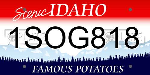 1SOG818 Idaho License Plate