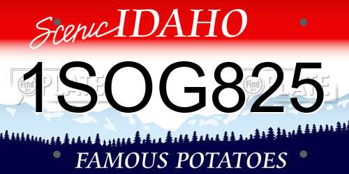 1SOG825 Idaho License Plate