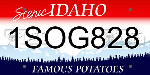 1SOG828 Idaho License Plate