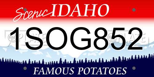 1SOG852 Idaho License Plate