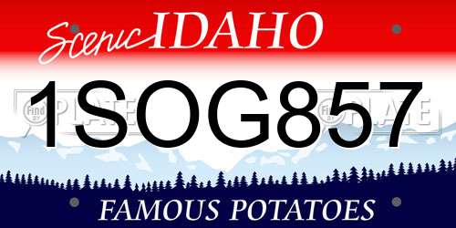 1SOG857 Idaho License Plate