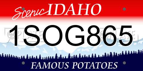 1SOG865 Idaho License Plate
