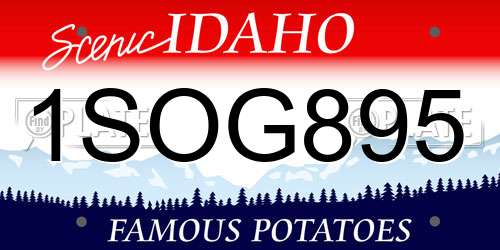 1SOG895 Idaho License Plate