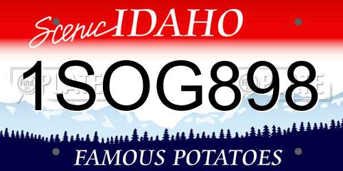 1SOG898 Idaho License Plate