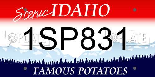1SP831 Idaho License Plate