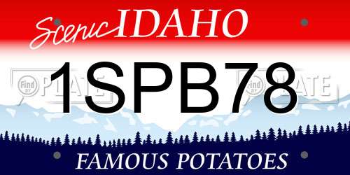 1SPB78 Idaho License Plate