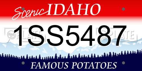 1SS5487 Idaho License Plate