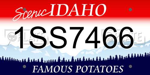 1SS7466 Idaho License Plate