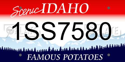1SS7580 Idaho License Plate