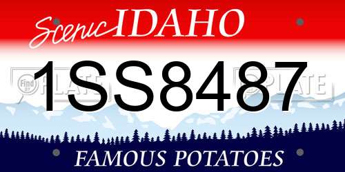 1SS8487 Idaho License Plate