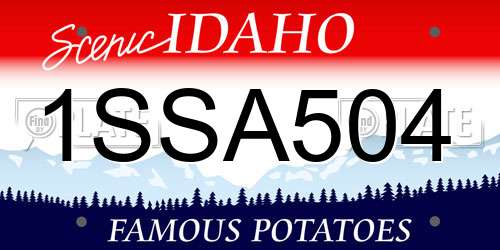 1SSA504 Idaho License Plate