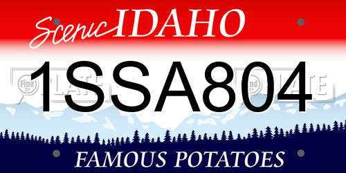 1SSA804 Idaho License Plate