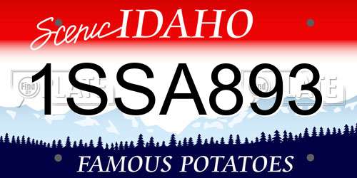 1SSA893 Idaho License Plate