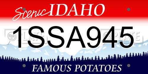 1SSA945 Idaho License Plate
