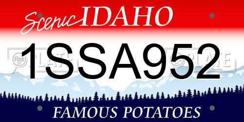 1SSA952 Idaho License Plate
