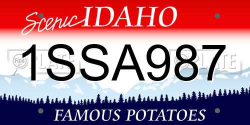 1SSA987 Idaho License Plate