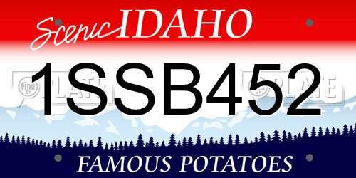 1SSB452 Idaho License Plate