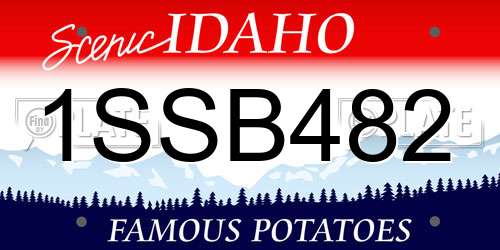 1SSB482 Idaho License Plate