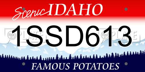 1SSD613 Idaho License Plate