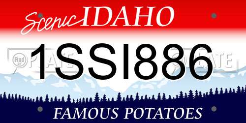 1SSI886 Idaho License Plate