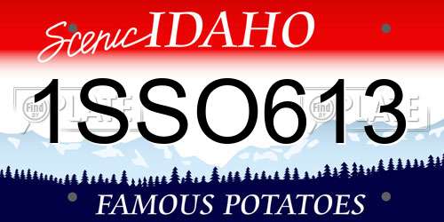 1SSO613 Idaho License Plate