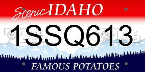 1SSQ613 Idaho License Plate