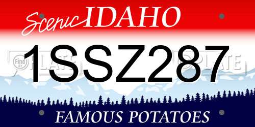 1SSZ287 Idaho License Plate