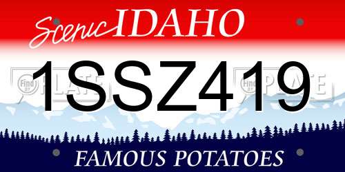 1SSZ419 Idaho License Plate