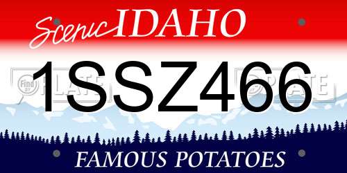 1SSZ466 Idaho License Plate