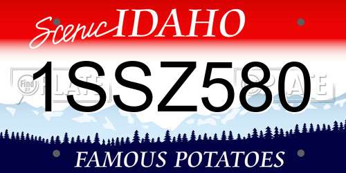 1SSZ580 Idaho License Plate