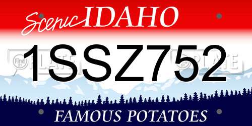 1SSZ752 Idaho License Plate