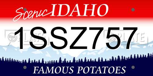 1SSZ757 Idaho License Plate