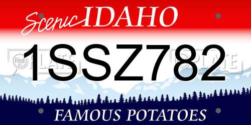 1SSZ782 Idaho License Plate