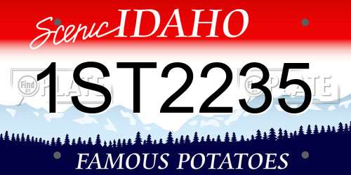 1ST2235 Idaho License Plate