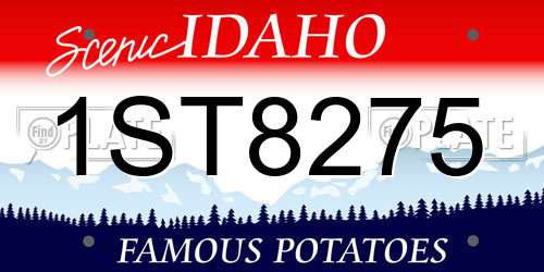 1ST8275 Idaho License Plate