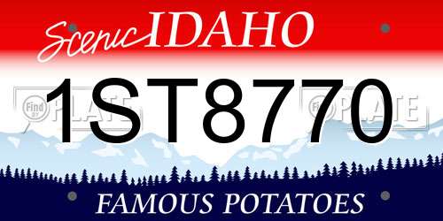 1ST8770 Idaho License Plate