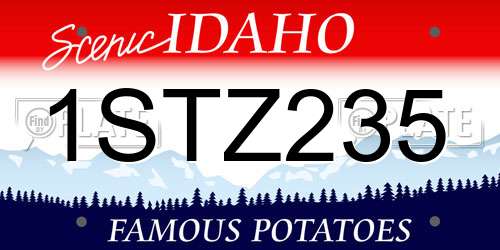 1STZ235 Idaho License Plate
