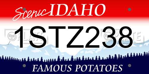 1STZ238 Idaho License Plate