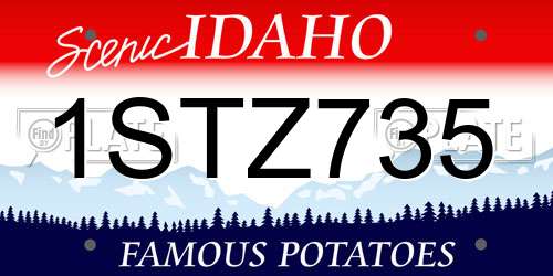 1STZ735 Idaho License Plate