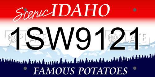 1SW9121 Idaho License Plate