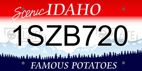 1SZB720 Idaho License Plate