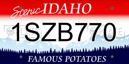 1SZB770 Idaho License Plate