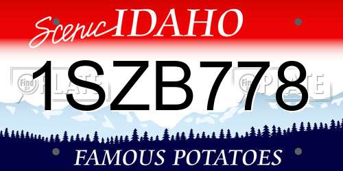 1SZB778 Idaho License Plate