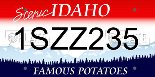 1SZZ235 Idaho License Plate