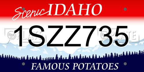 1SZZ735 Idaho License Plate